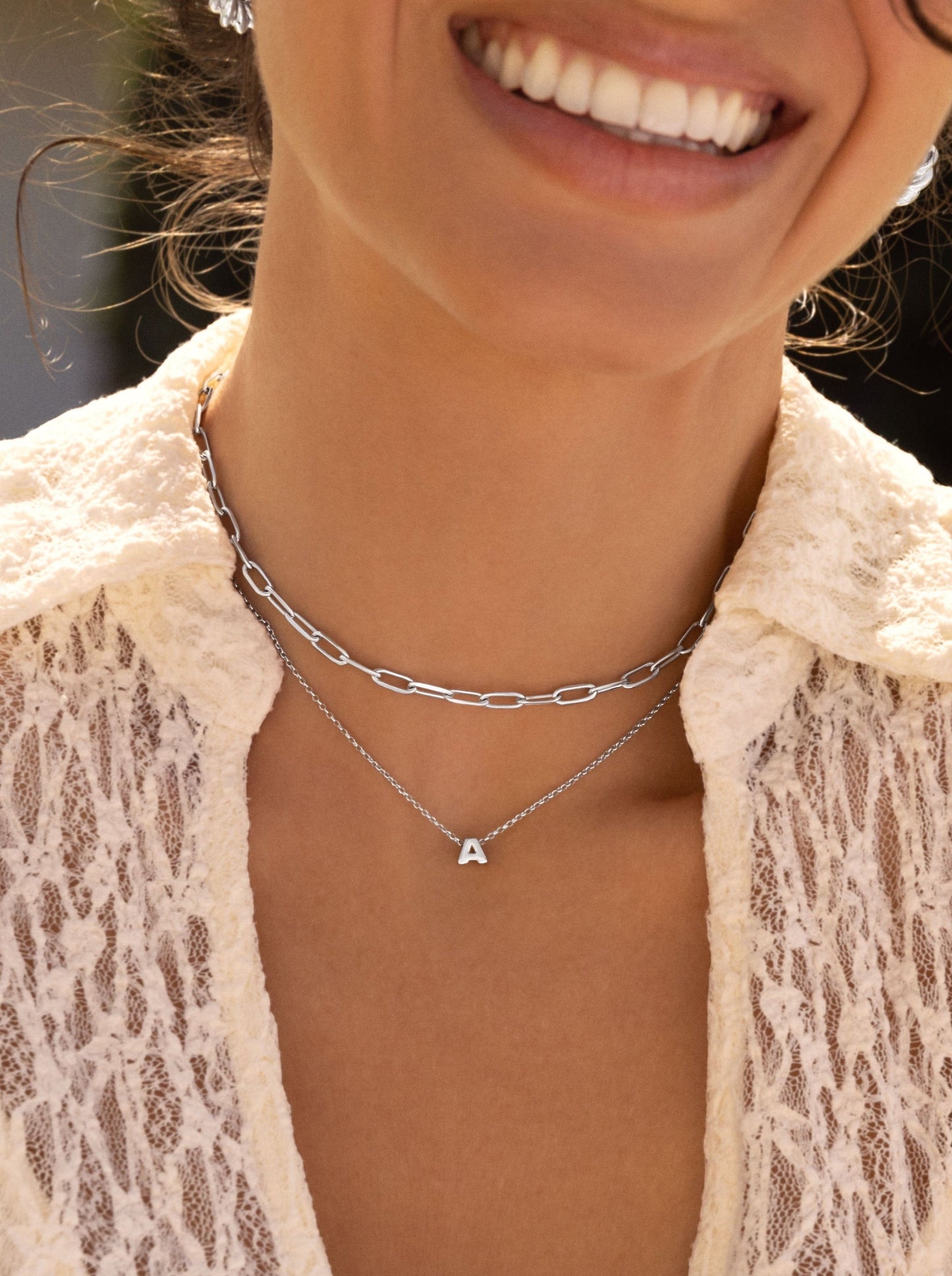 Silberkette mit personalisiertem Initial