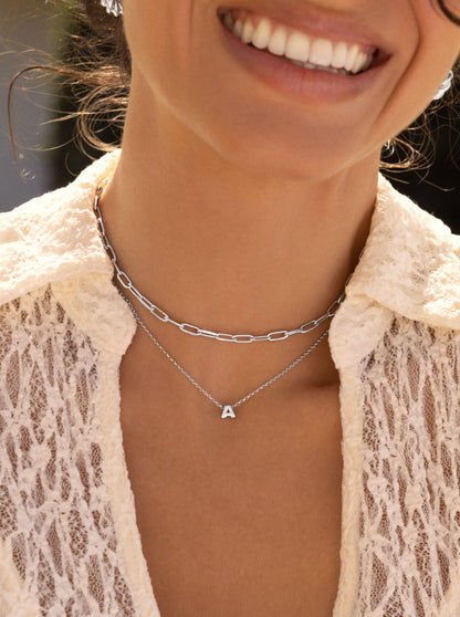 Silberkette mit personalisiertem Initial