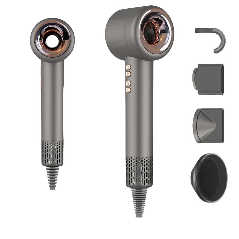 Professioneller Haartrockner mit fortschrittlicher Negativ-Ionen-Technologie für glänzendes und gesundes Haar in Salonqualität. 