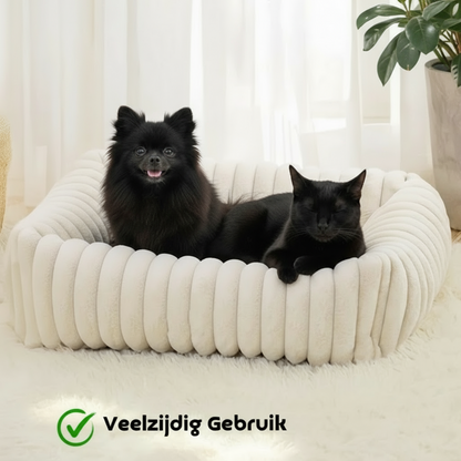 Orthopädisches Nackenrollenbett – Perfekt für Hunde und Katzen.