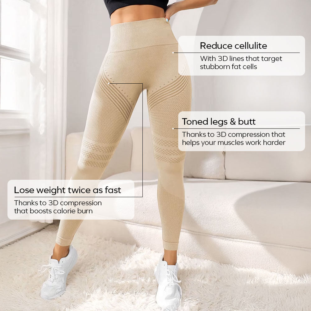3D Leggings | Beige